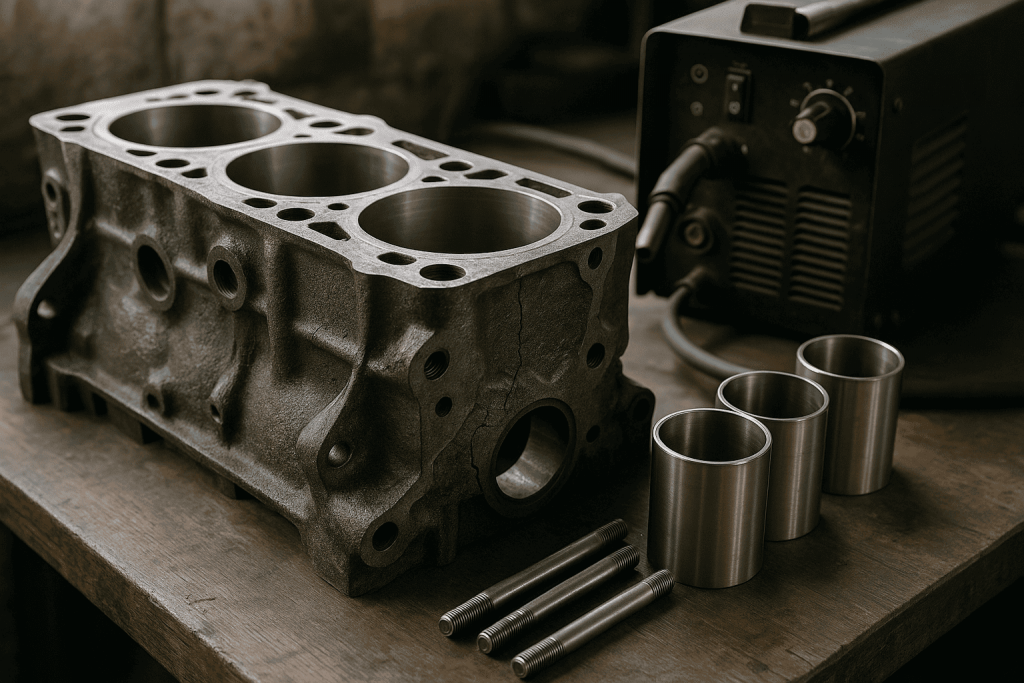Ремонт блока цилиндров: методы устранения микротрещин в чугунных блоках