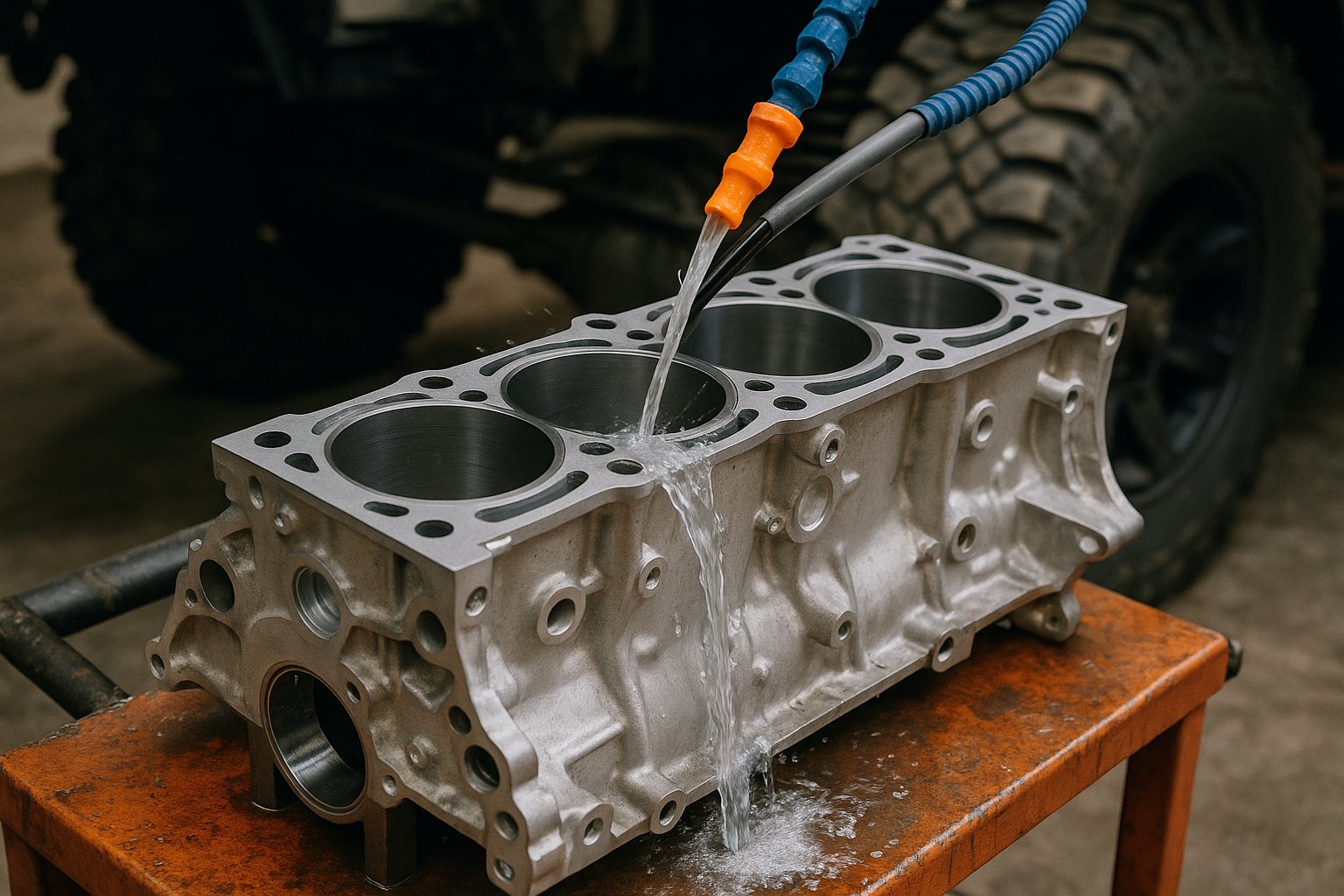 Гильзовка алюминиевых блоков мокрый метод для внедорожных авто