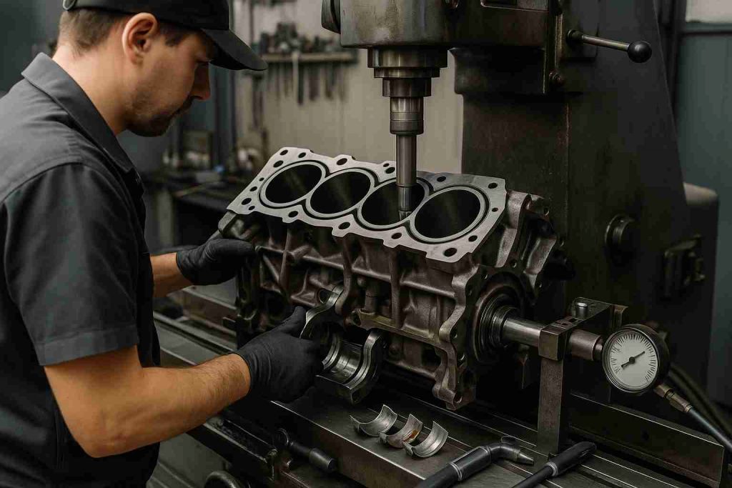 Ремонт блока шлифовка опорных поверхностей под новые вкладыши