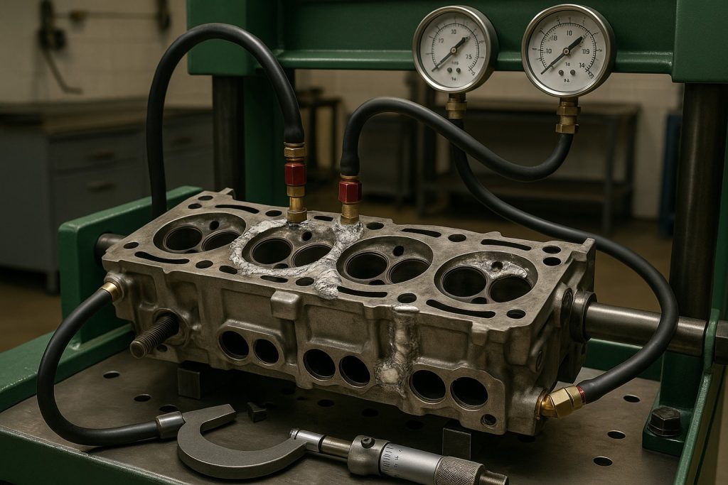 Опрессовка ГБЦ после сварки и дефектовки: этапы, методики, что должен проверить клиент