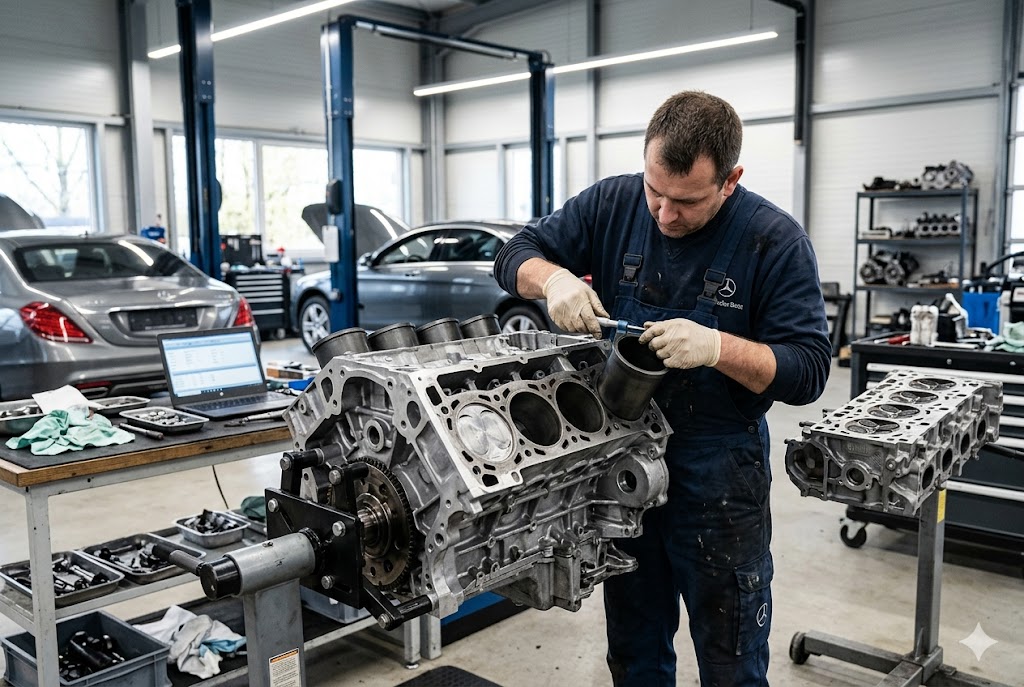 Кейс: ремонт двигателя Mercedes M278 после задиров цилиндров